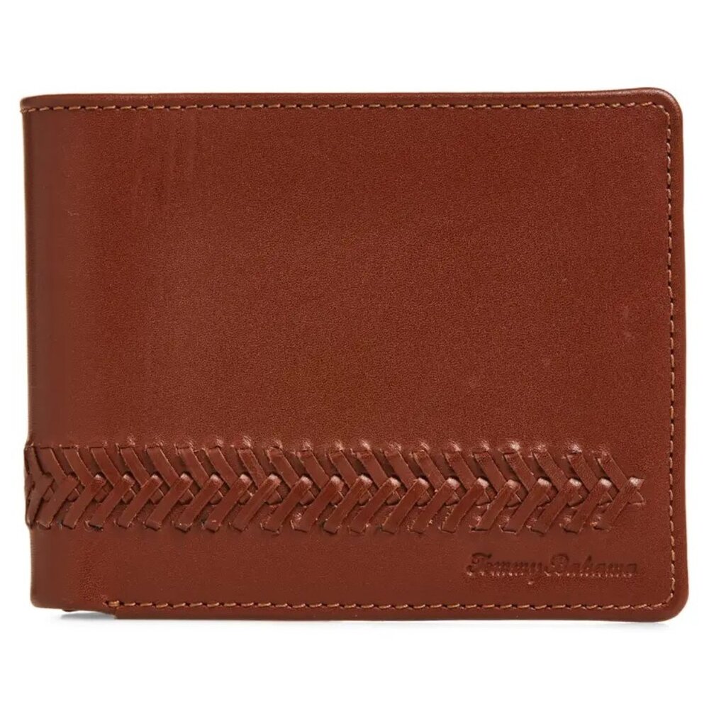 Tommy Bahama Leather Bifold Wallet in Tan